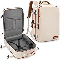 Travel Laptop Backpack,15.6 Inch Flight Approved Carry on Backpack,Waterproof Large 40L Hiking Backpack Casual Daypack (Khaki)