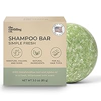Shampoo Bar - Promote Hair Growth, Strengthen & Volumize All Hair Types - Paraben & Sulfate Free formula with Natural, Vegan Ingredients for Dry Hair (Simple Fresh, 3 oz)