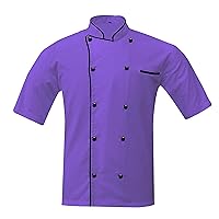 Men's Chef Coat Multicolored Unisex Chef's-Uniform Short Sleeve (XS-6XL)