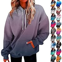 Womens Oversized Sweatshirts Crew Neck Pullover Sweaters Fleece Drop Shoulder Hoodies Casual Comfy Fall Clothes 2023