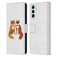 Head Case Designs Officially Licensed Wyanne Two Baby Foxes Animals 2 Leather Book Wallet Case Cover Compatible with Samsung Galaxy M14 5G