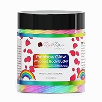 Whipped Rainbow Glow Body Butter, Fruity Scent, Infused with Fruit extracts, 8 Oz, Non-Greasy, Creamy & Moisturizing Shea Butter - Nourishing Skincare for All Skin – Vegan