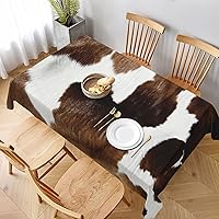 Cow Print Tablecloths Polyester Table Cloth for Kitchen Dinning Table Washable Table Cover for Parties Wedding Picnic
