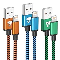 iPhone Charger Cord Apple MFi Certified 3Pack 6ft Lightning Cable Fast iPhone Charging Cable Nylon Braided Data Sync Transfer Cord Compatible iPhone 14 13 12 11 Pro Max XR XS X 8 7 6 Plus 5s SE, iPad
