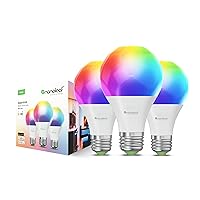 Essentials Smart LED Color-Changing Light Bulb (60W) - RGB & Warm to Cool Whites, App & Voice Control (Works with Apple Home, Google Home, Samsung SmartThings) (Matter A19 (3 Pack))