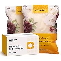 wisedry 10 LBS Silica Gel Flower Drying Crystals, 2 Packs of 5 LBS, Color Indicating, Reusable