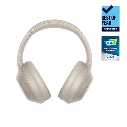 Sony WH-1000XM4 Wireless Premium Noise Canceling Overhead Headphones with Mic for Phone-Call and Alexa Voice Control, Silver WH1000XM4