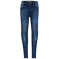 A2Z Kids Boys Stretchy Jeans Designer's Mid Blue Ripped Skinny Denim Pants Trousers
