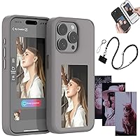 Camic Smart Ink Phone Case, E Ink Phone Case, Snap Frame Phone case, for iPhone 15 pro max Smart case Long-Lasting Imaging Display (Gray, for iPhone13Pro max)