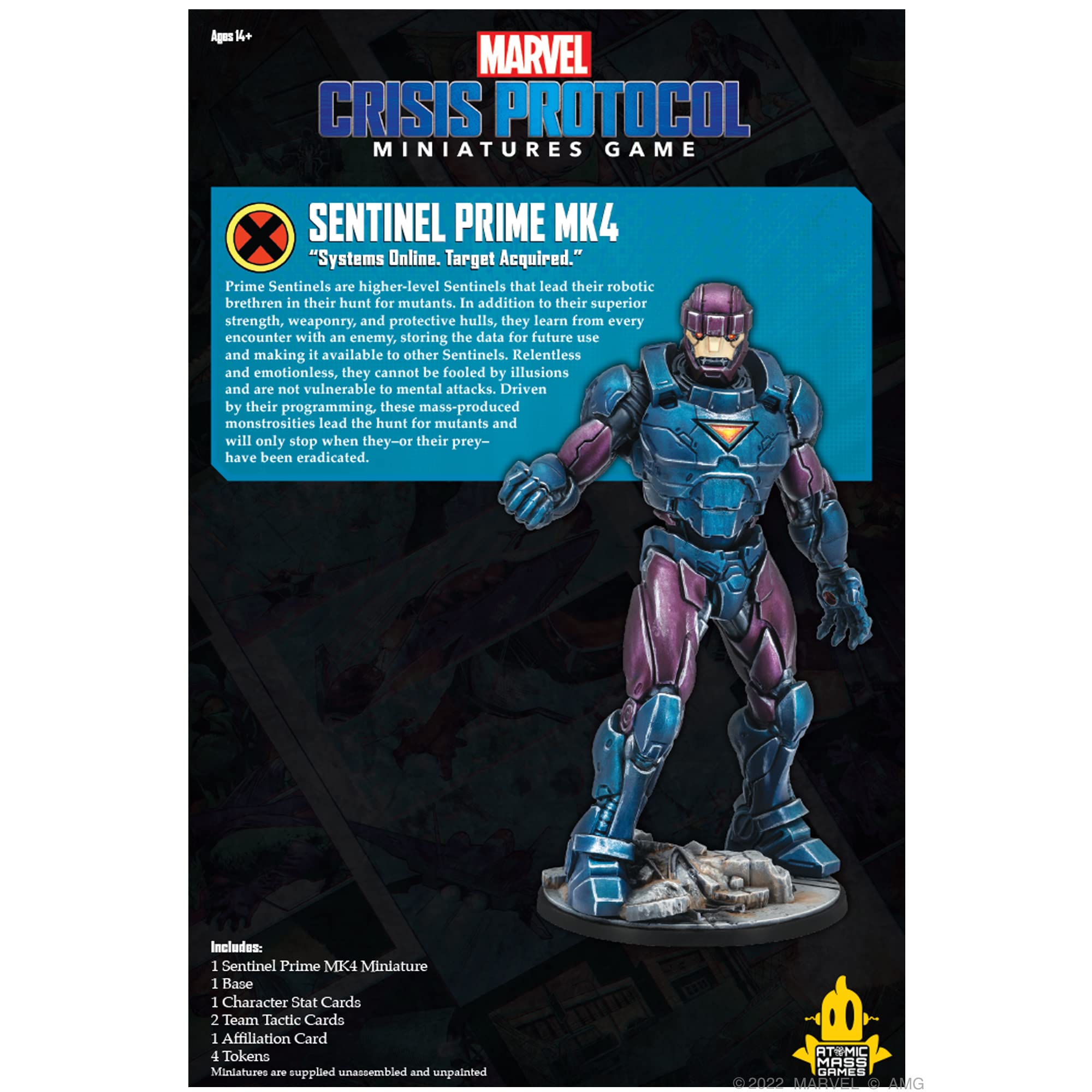 Marvel Crisis Protocol Sentinel Prime MK4 Character Pack | Miniatures Game | Strategy Game | Ages 14+ | 2 Players | Average Playtime 90 Minutes | Made by Atomic Mass Games, Multicolor (CP160EN)