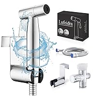 LUFEIDRA Handheld Bidet Sprayer for Toilet-Adjustable Water Pressure Jet Spray with Bidet Hose for Feminine Wash, New Premium Stainless Steel Muslim Shower Toilet Bidet Cloth Diaper Sprayer Set