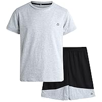 RBX Boys' Activewear Short Set - Short Sleeve T-Shirt and Gym Shorts Performance Set (4-12)