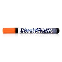 Steelwriter Metal Marking Paint Pen - Orange - Washable Removable Industrial Marker For Writing & Drawing on Steel and other Metals, Wet Erase, Best for Construction, Fabrication, Welders, Pipefitter