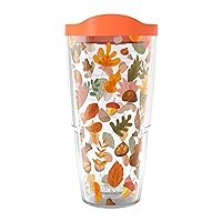 Tervis Awesome Autumn Fall Leaves Made in USA Double Walled Insulated Tumbler Travel Cup Keeps Drinks Cold & Hot, 24oz, Classic