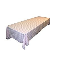 LA Linen Gingham Tablecloth - Checkered Tablecloth for Parties, Picnics & More - Farmhouse Tablecloth - Spring Tablecloth - Picnic Tablecloth - Cloth Tablecloths for Rectangle Tables - 60”x120 Pink