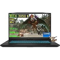 MSI Crosshair 17 Gaming Laptop 17.3” FHD IPS 144Hz (72% NTSC) 11th Generation Intel Octa-core i7-11800H 16GB RAM 512GB SSD GeForce RTX 3050 Ti 4GB USB-C Backlit Keyboard Win10 + HDMI Cable