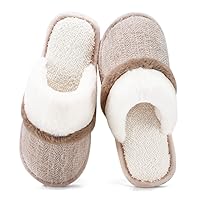 Cozy Slippers for Women Indoor and Outdoor Fuzzy House Shoes with Memory Foam Anti-Skid Sole Gifts for Women Mom Ladies