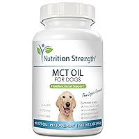 MCT Oil for Dogs from Organic Coconuts, Medium Chain Triglycerides with Caprylic Acid & Capric Acid to Protect Skin and Coat, Boost Immunity, Support Metabolism, 90 Soft Gels