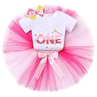 IBTOM CASTLE Baby Girls Princess Llama 1st Birthday Tutu Skirt Set & One Romper & Headband Photo Shoot Cake Smash Outfits