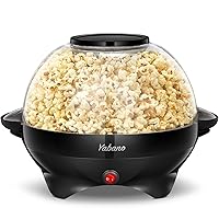 Popcorn Machine, 6-Quart Popcorn Popper maker, Nonstick Plate, Electric Stirring with Quick-Heat Technology, Cool Touch Handles (Black)