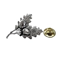 Oak Tree Leaf with Acorns Lapel Pin