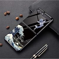 Compatible with Samsung Galaxy Z Flip Case PC Hard Back Cover Folding Combination Phone Protective Shell Scratchproof Protective case Bumper Ultra Thin Glass Mirror Painted Hard Shell (7)