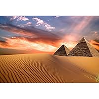 10x7ft Egyptian Pyramids Backdrop Egypt Ancient Architecture Ruins Sunset Clouds Sky Nature Scenic Photography Background for Adult Boy Girl Artistic Portrait Photo Studio Props