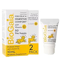 Protectis Baby Probiotic Drops with Vitamin D for Infants, Newborn and Kids Colic, Spit-Up, Constipation and Digestive Comfort, 10 ML, 0.34 oz, 2 Pack