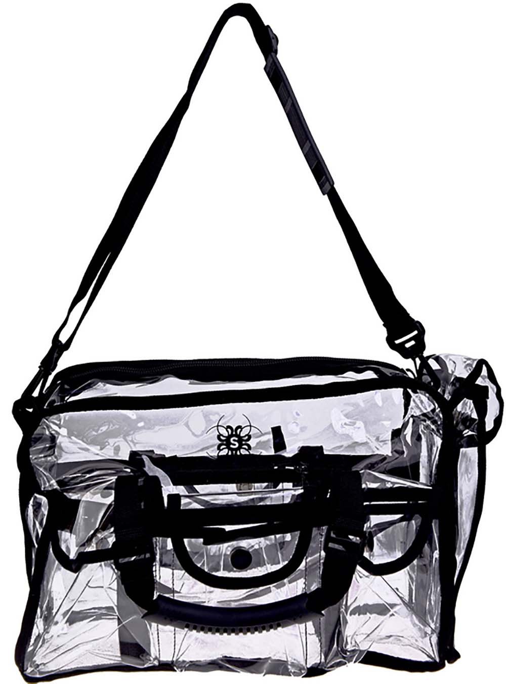 SHANY Clear Makeup Bag, Pro Mua rectangular Bag with Shoulder Strap, Large