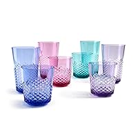 Cupture scd-2414 Plastic Glasses, 8 Piece Assortment, Assorted Colors