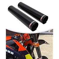 JFG RACING Motorcycle Carbon Fiber Fork Wrap Boots Gator Guard Protector Front Shock Covers Gaiters For Most Dirt Bike, 2 PCS 250mm