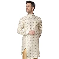 Men's Silk Blend Printed Jodhpuri Short Kurta