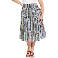 NIC+ZOE Women's Plus Size Flower Field Skirt