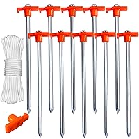 ABCCANOPY Tent Stakes Camping Tent Stakes, 10pc-Pack (Orange)