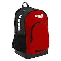 Capelli Sport 19 Inch Laptop Backpack, Gym Travel Bag with Computer Sleeve, Black Red White, One Size