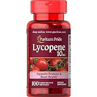 Puritan's Pride Lycopene, Supplement for Prostate and Heart Health Support* 10 Mg Softgels, 100 Count