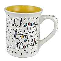 Enesco Our Name is Mud Happy Birthday Month Coffee Mug, 16 Ounce, Multicolor