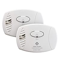 FIRST ALERT Carbon Monoxide Detector, No Outlet Required, Battery Operated, CO400, White, 2 Count (Pack of 1)