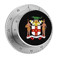 Coat Arms of Jamaica Funny Timer 60-Minute Countdown Timer Mechanical Time Management Tool for Kitchen Work