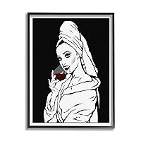 Vampire Wine Glass Glam Woman Framed Giclee Art, Design by Ziwei Li