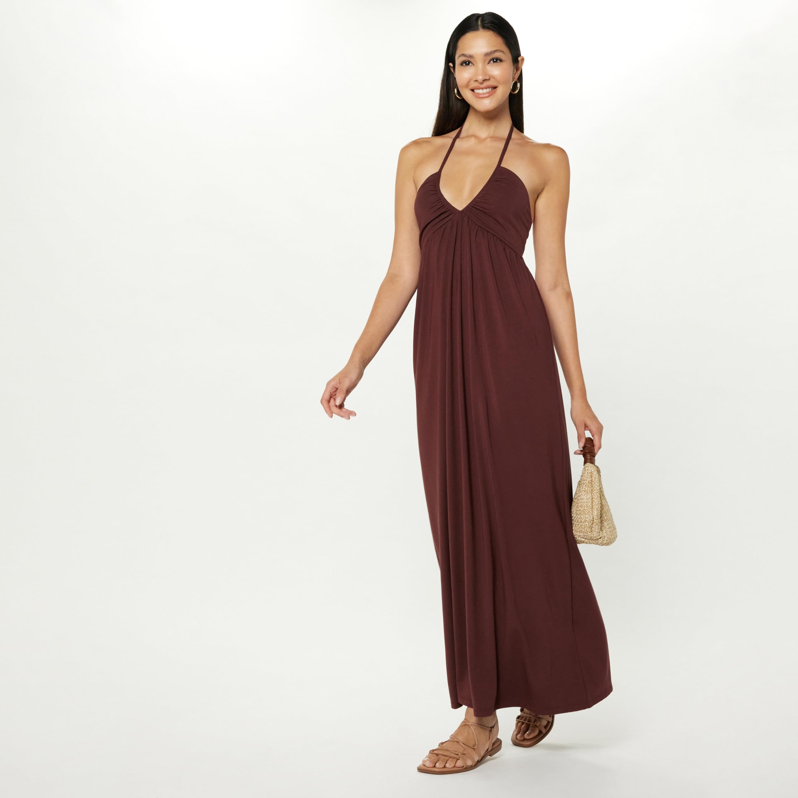 The Drop Women's Kapri Gathered Halter Dress