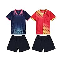 C2M Boys 2 Pack Soccer Jerseys Set Quick Dry Sports Team Uniform Shirt and Shorts