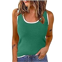 Women Ribbed Tank Tops Sexy Tight Sleeveless Shirts Summer Casual Going Out Camisole Sleeveless Scoop Neck Tanks