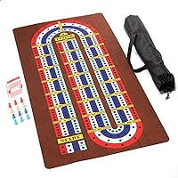 Deluxe Tabletop Cribbage Roll Out Game Set with Storage Bag - Large 22 x 40 Inch Size!