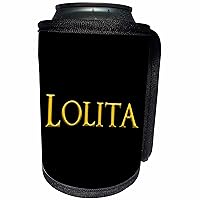 3dRose Lolita favored girl baby name in the USA. Yellow on... - Can Cooler Bottle Wrap (cc-364270-1)