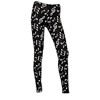 Unique Musical Notes Symbols Signs All Over Printed Leggings