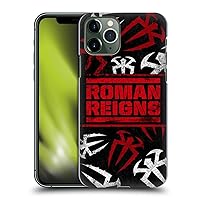 Head Case Designs Officially Licensed WWE Logo Pattern Roman Reigns Hard Back Case Compatible with Apple iPhone 11 Pro