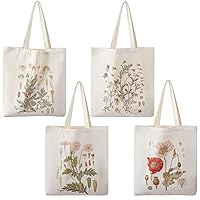  Kazova Aesthetic Daisy Cotton Canvas Tote Bag Floral
