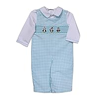Carouselwear Hand Smocked Christmas Penguins Boys Longall Holiday Outfit