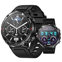 JUSUTEK 2023 Super Strong Outdoor Smart Watch with Call Function, Military Specifications, 1.6 inch Round Watch, HD Horn, IP68 Waterproof, Smart Watch, Multi-Function Management, Battery, Music